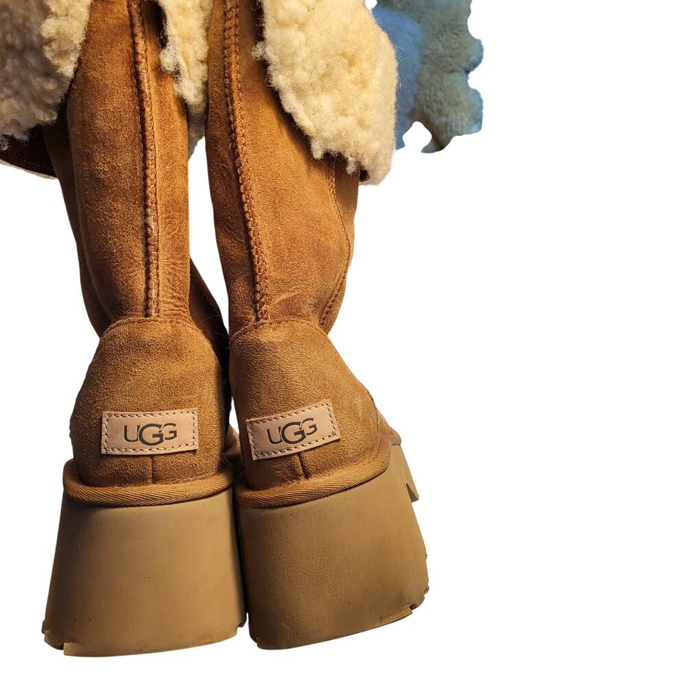 NEW UGG Classic New Heights Cuffable tall boots chestnut platform womens size 9 - Picture 4 of 8